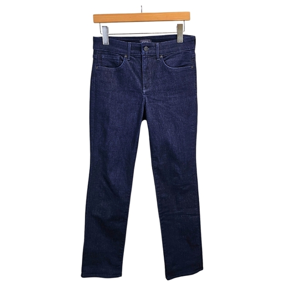NYDJ Women Marilyn Straight Leg Jean 6P Dark Wash Stretch Casual Denim Lift Tuck - Picture 1 of 12